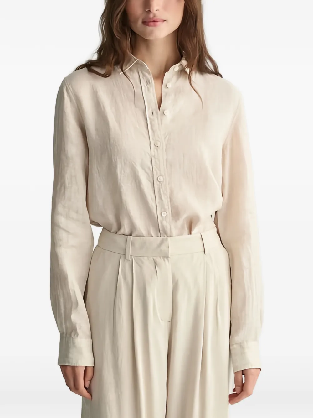  Gant Buttoned Long-sleeve Shirt - Neutrals 