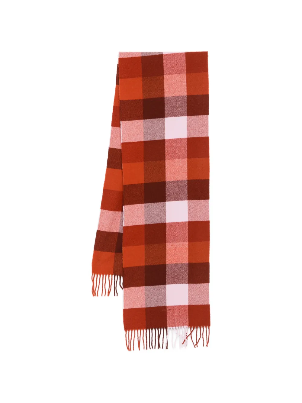 Gant checked fringed scarf - Marrone