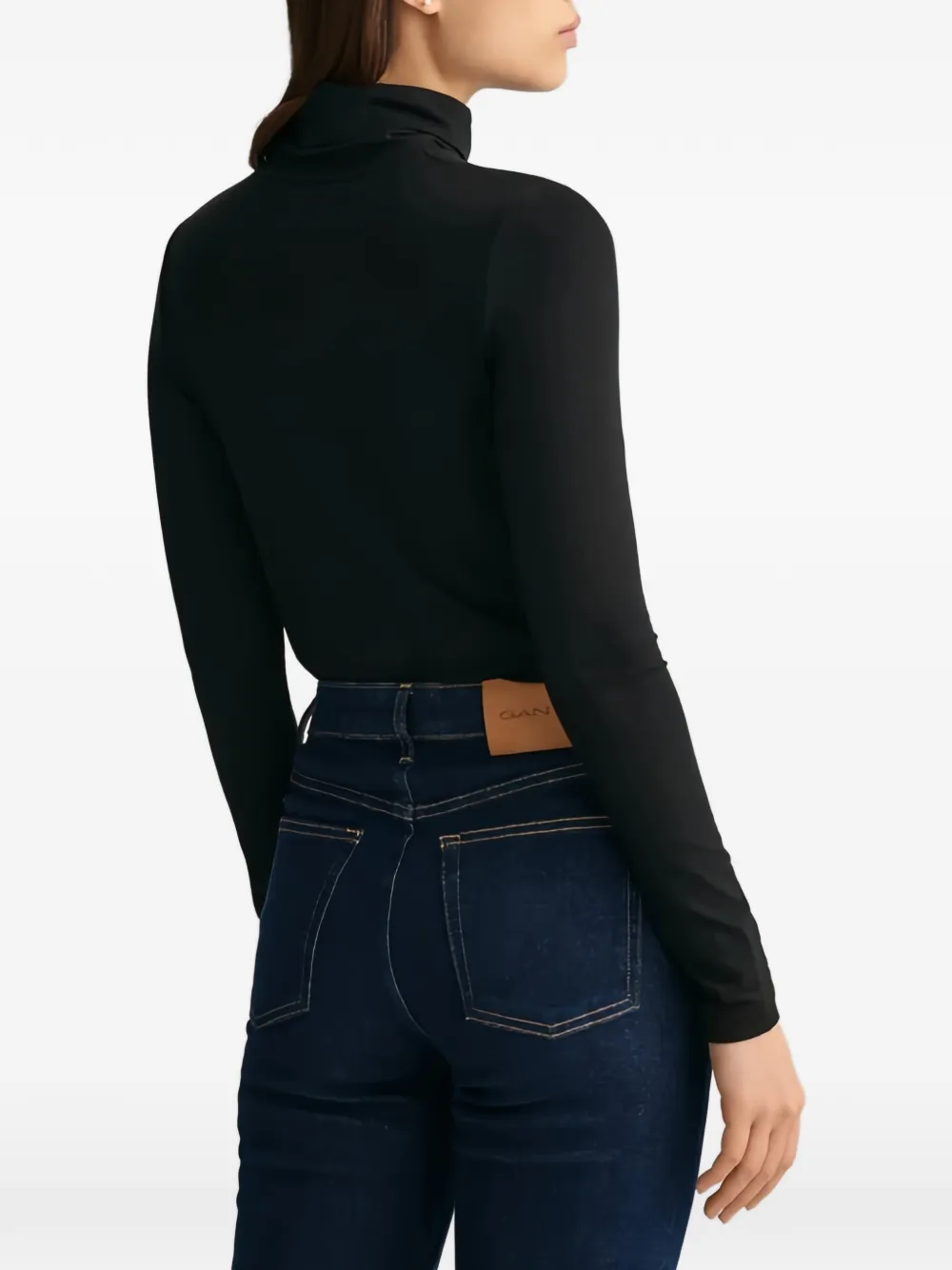  Gant Roll-neck Long-sleeve Top - Black 