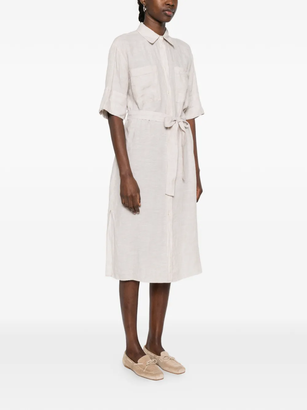  Gant Belted Midi Shirt Dress - Neutrals 