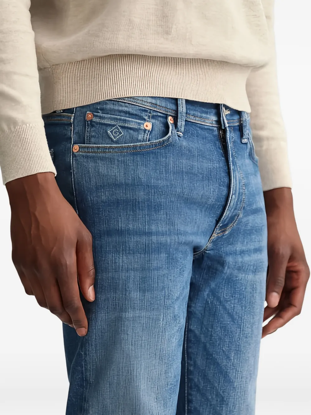 Gant Jeans met logo zak Blauw