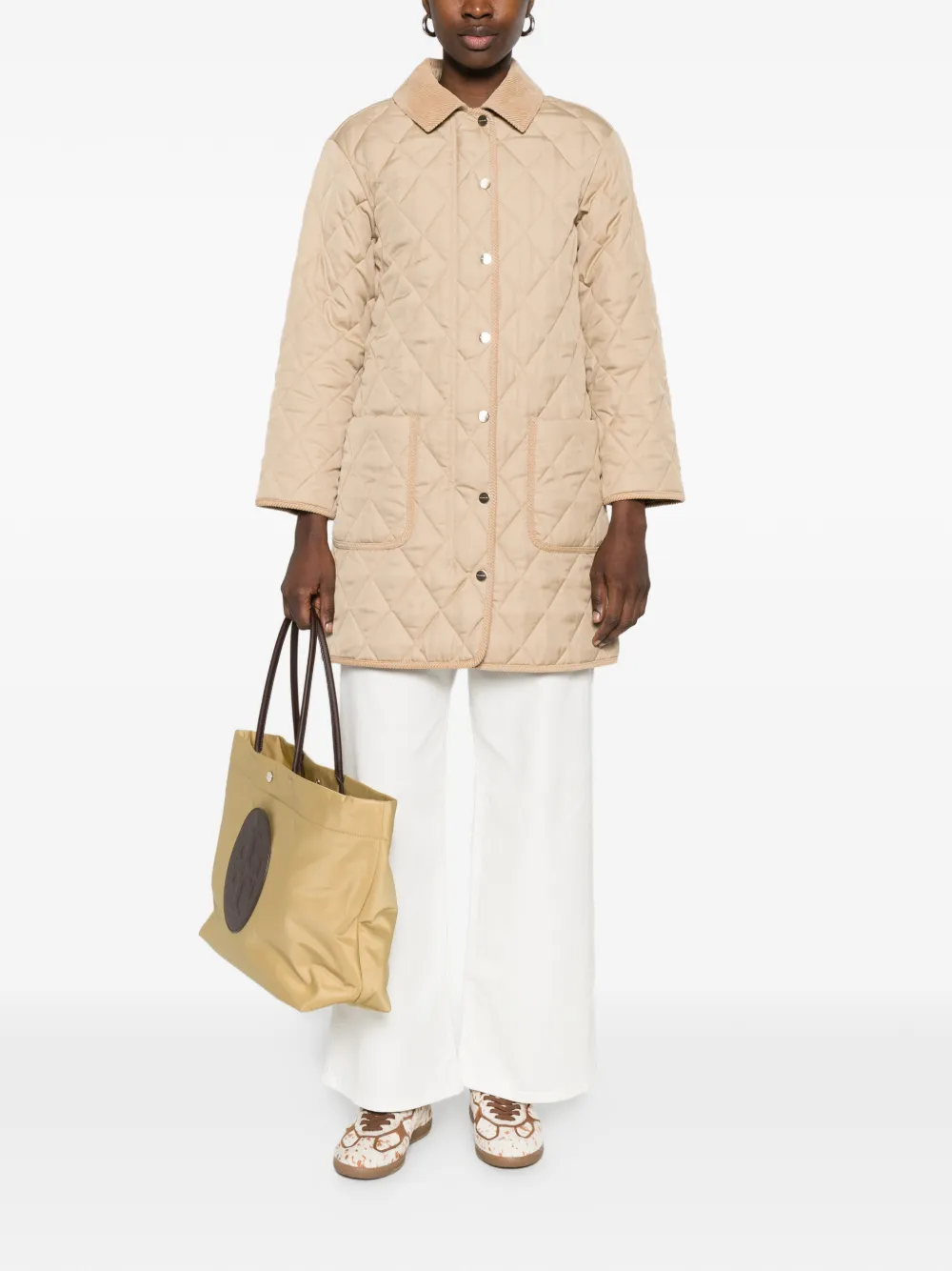  Gant Corduroy-collar Quilted Coat - Neutrals 