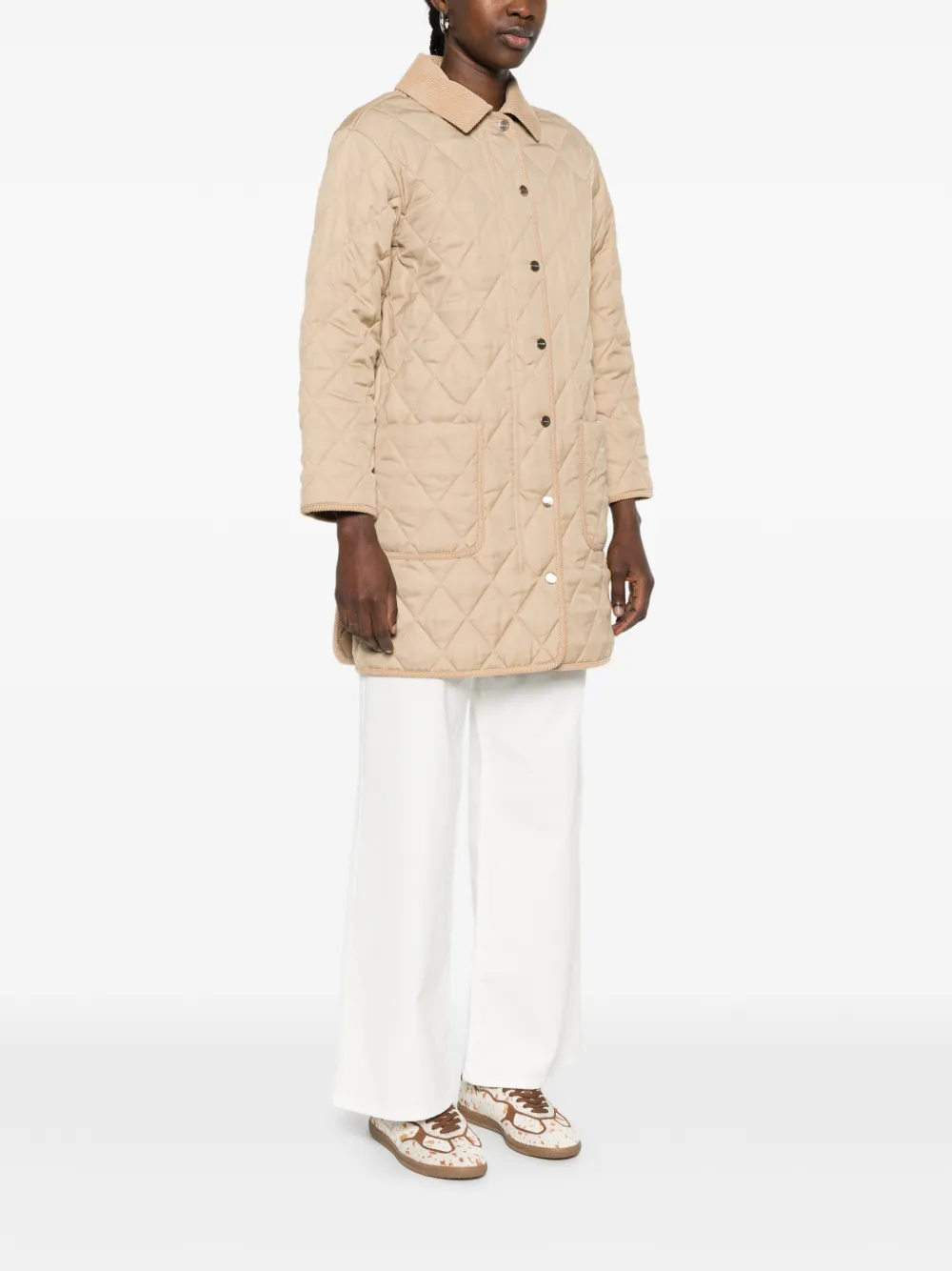  Gant Corduroy-collar Quilted Coat - Neutrals 