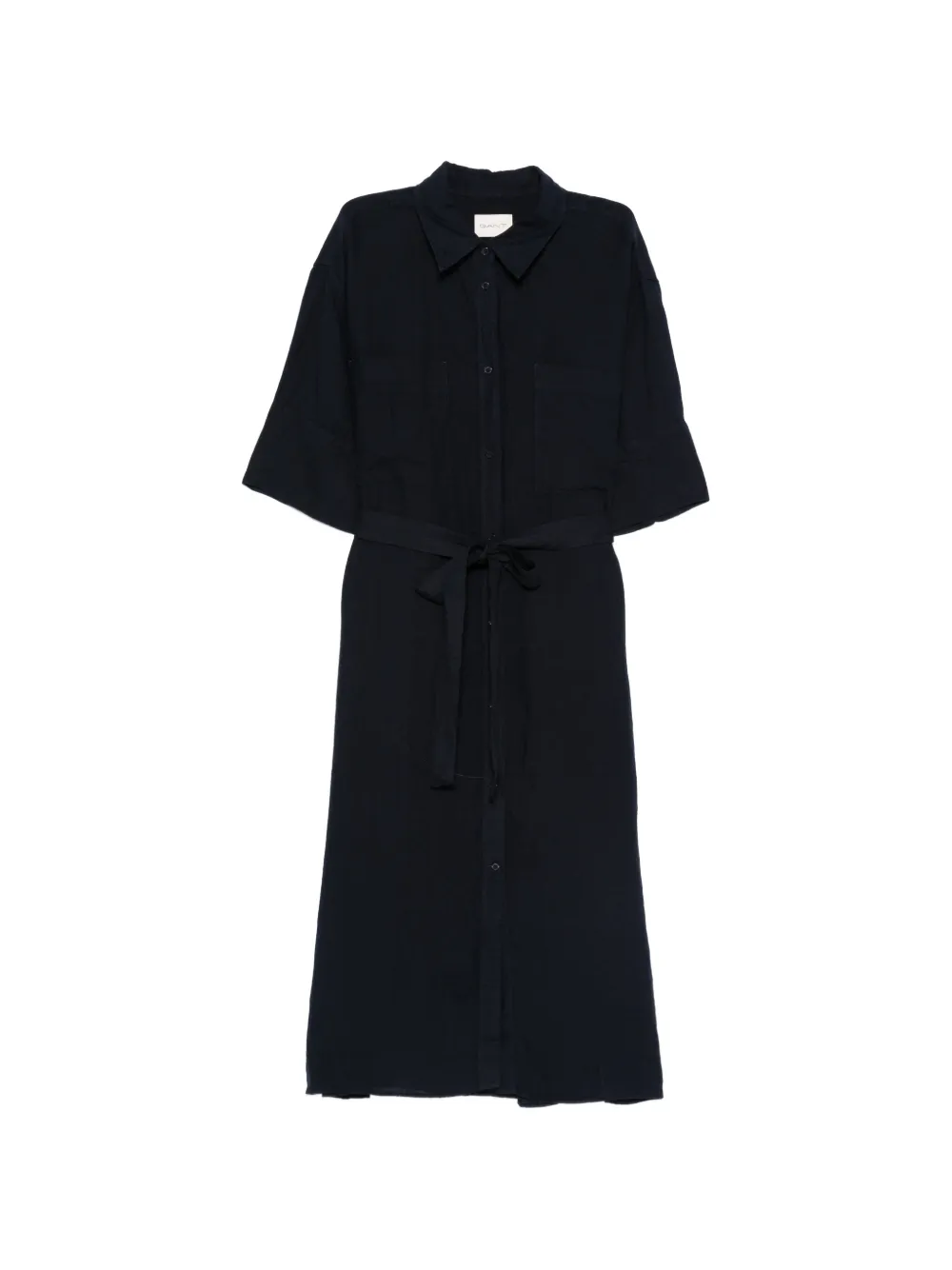 Gant collared belted midi shirt dress - Blu