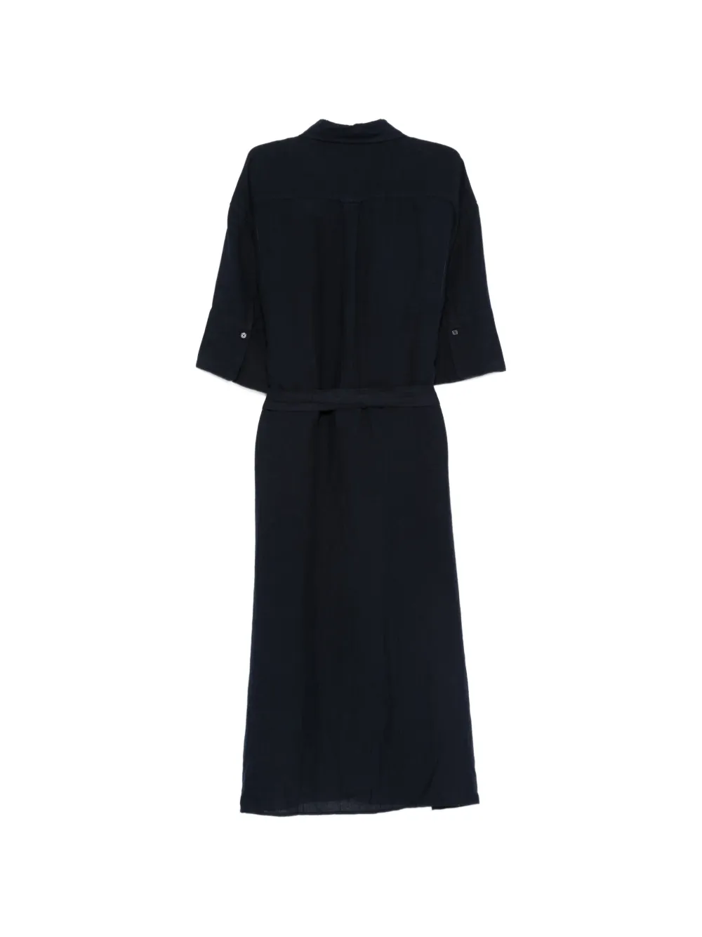 Collared Belted Midi Dress