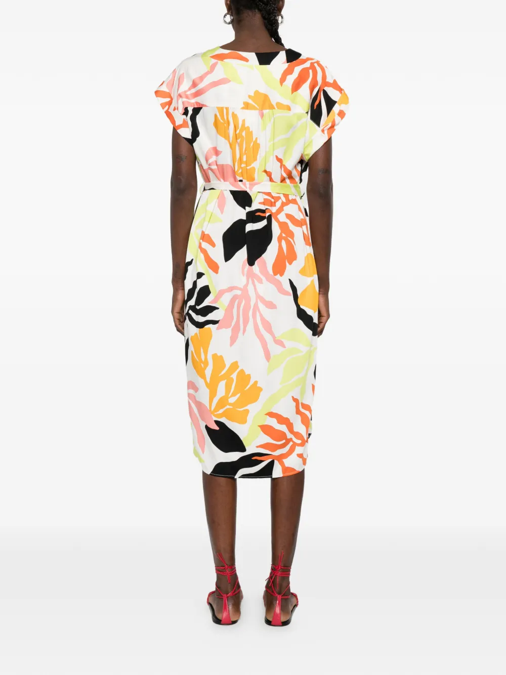 Gant Maxi-jurk met palmboomprint en V-hals Geel