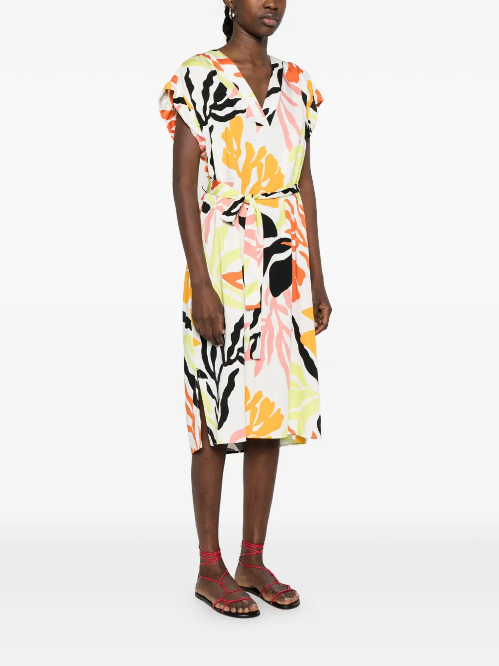 Gant Maxi-jurk met palmboomprint en V-hals Geel