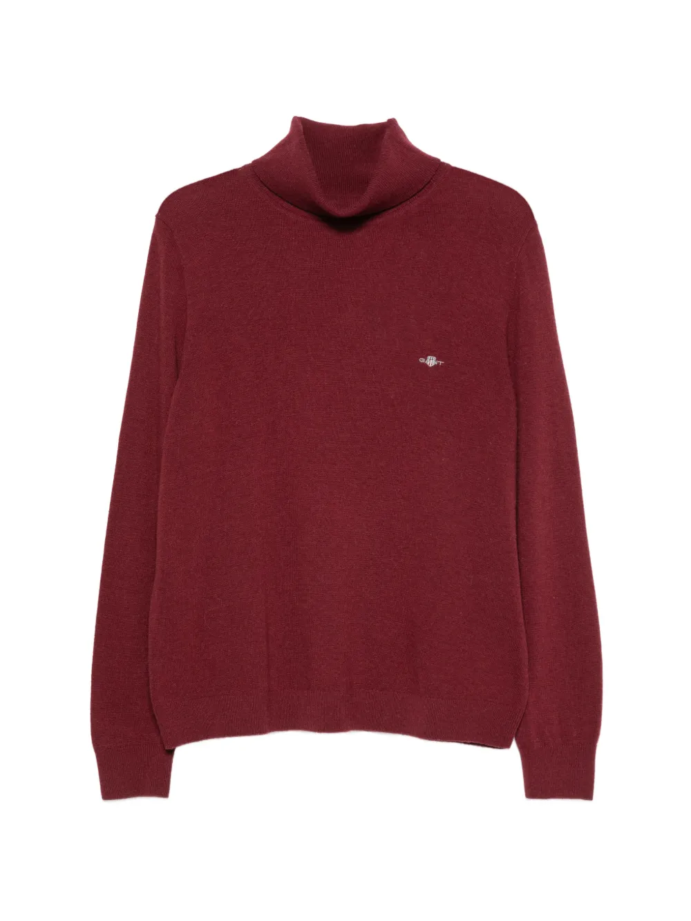 Gant roll-neck logo-embroidered sweater - Rosso