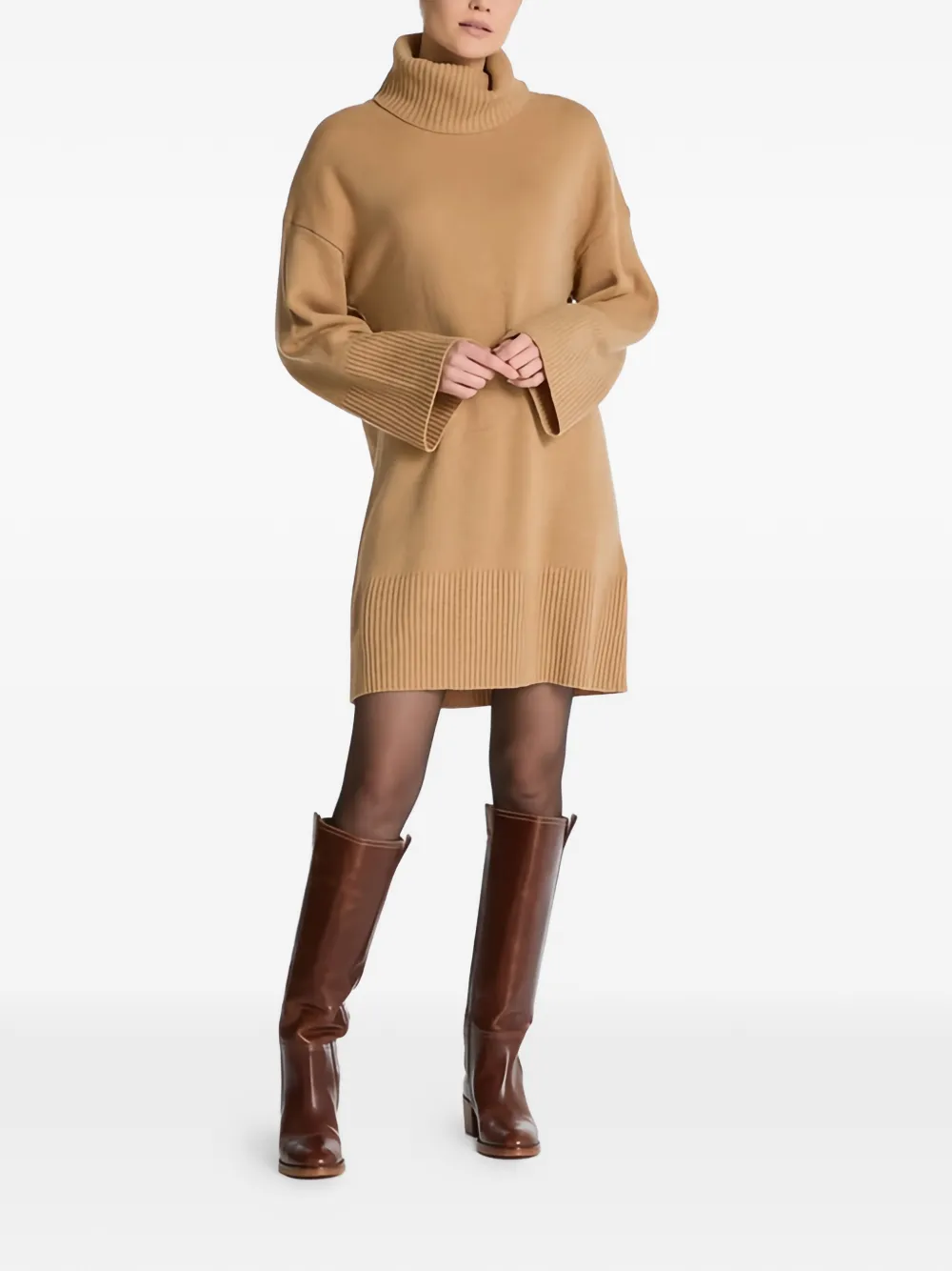 Gant roll-neck mini dress - Beige
