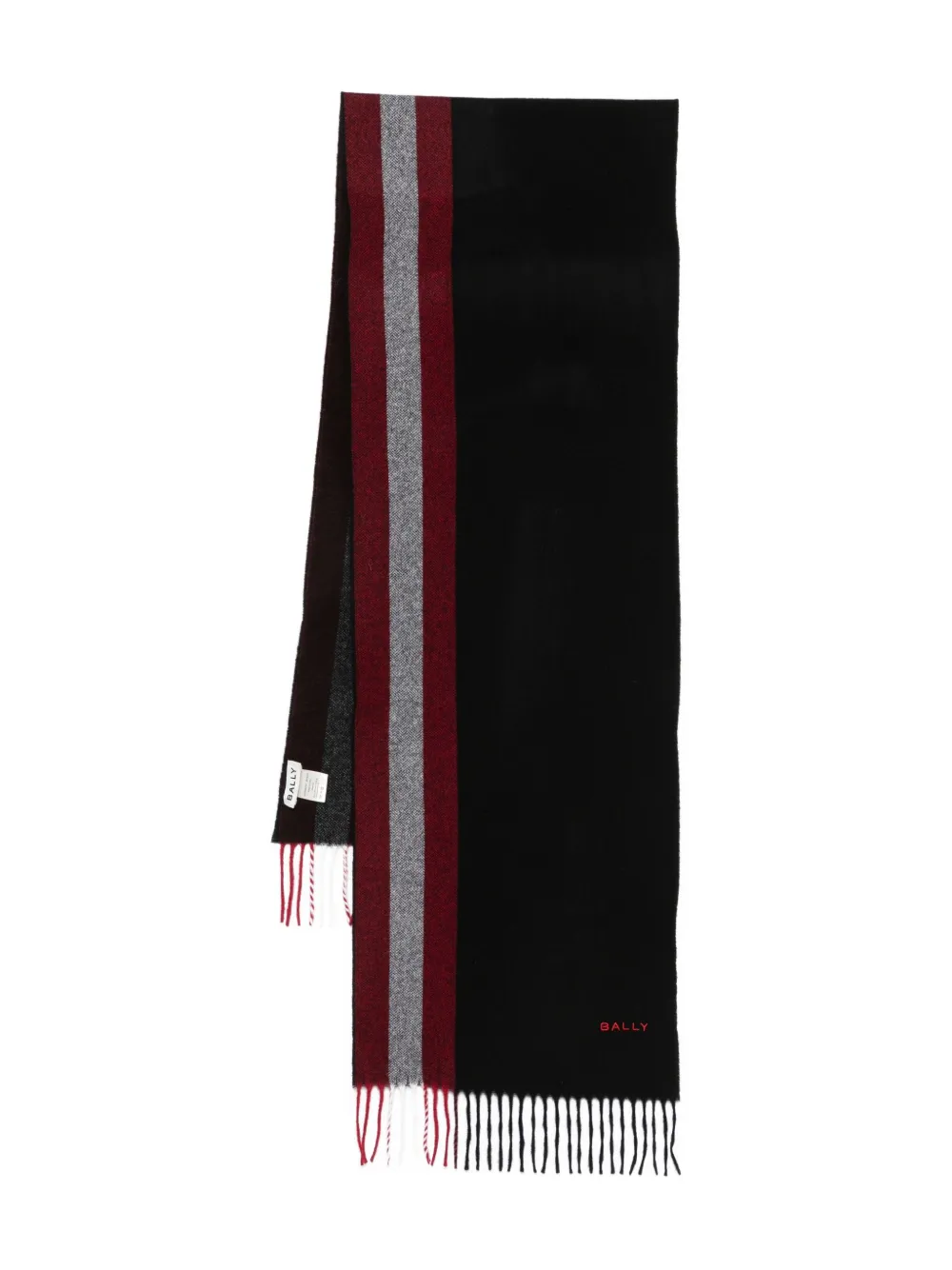 Bally striped fringed scarf | Black | Image 1