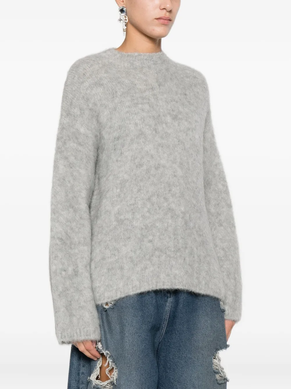 Forte Trui met ronde hals Grijs