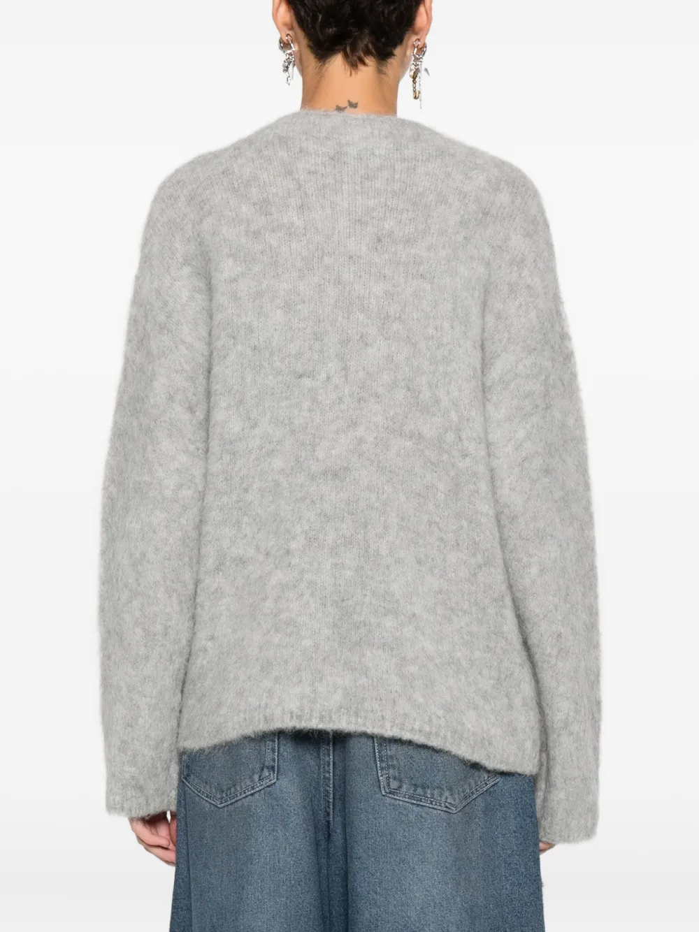 Forte Trui met ronde hals Grijs