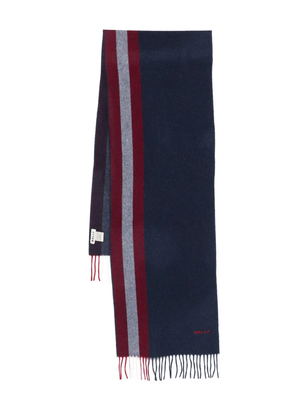Bally striped fringed scarf | Blue | Image 1