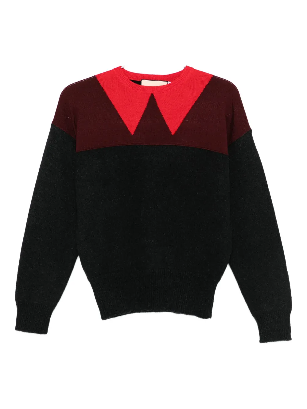 Plan C Colour-block Jumper In Gray