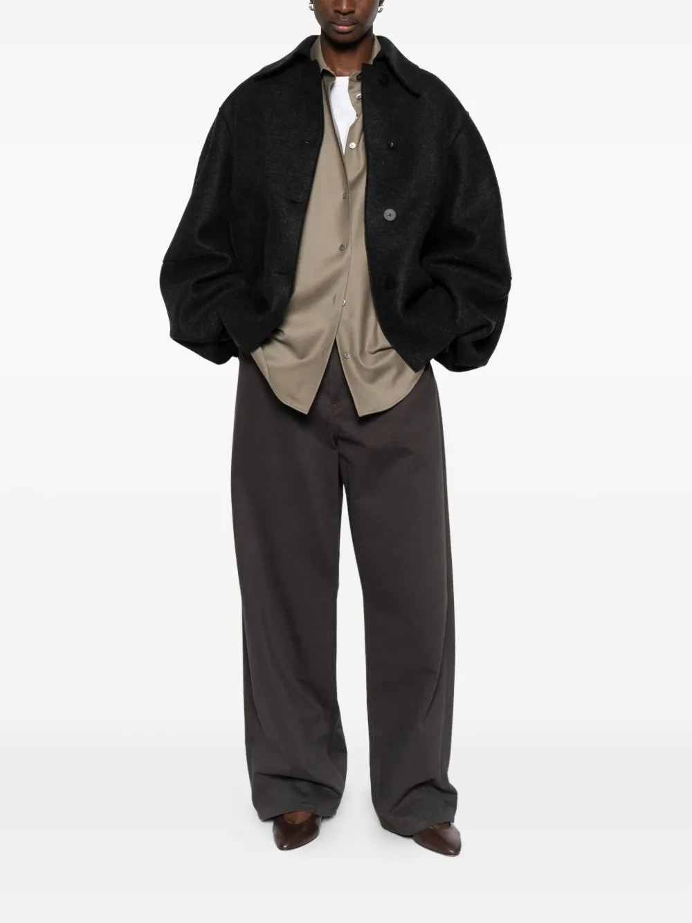 Harris Wharf London button-fastening coat - Zwart