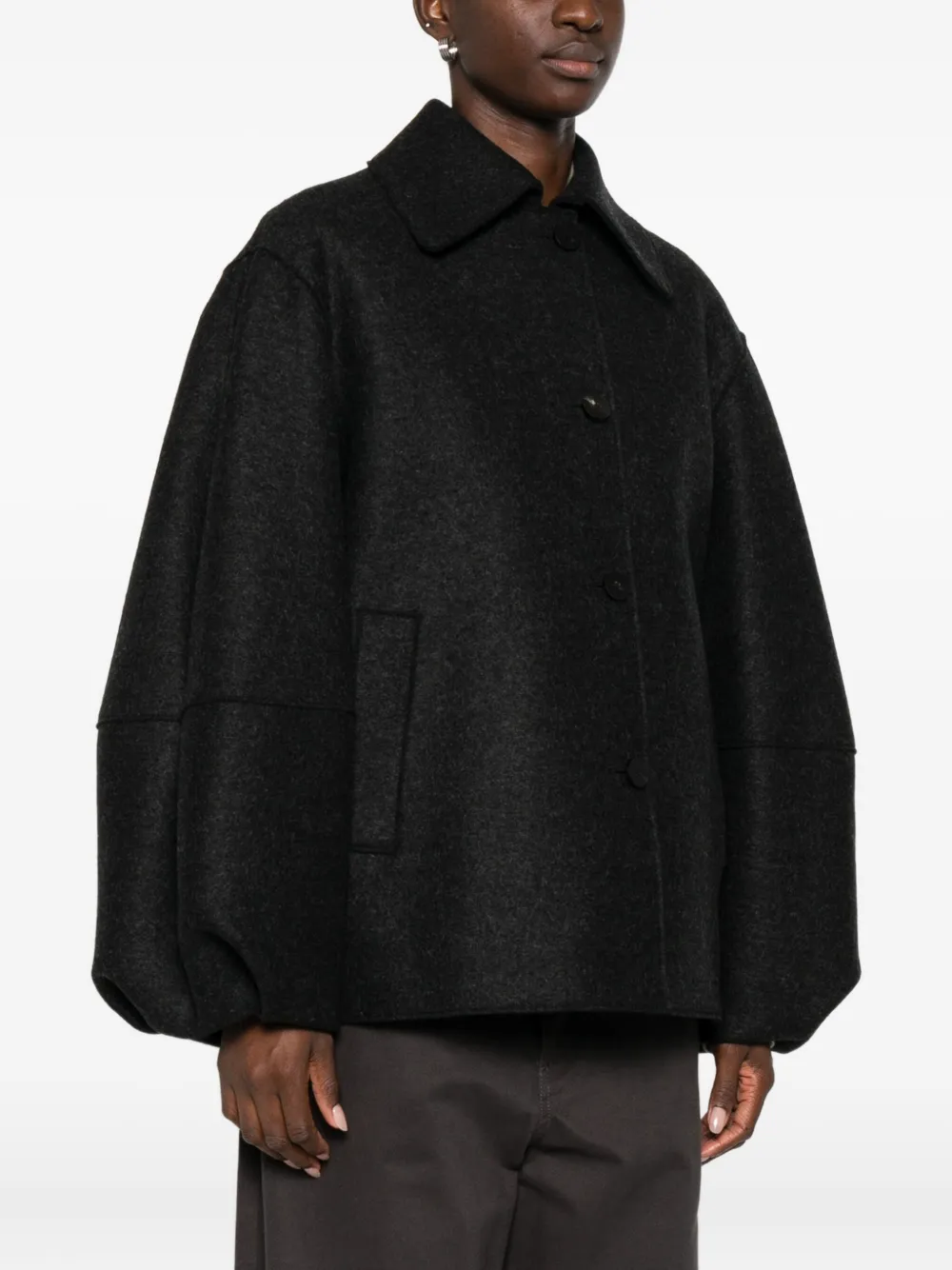 Harris Wharf London Wollen jas Zwart