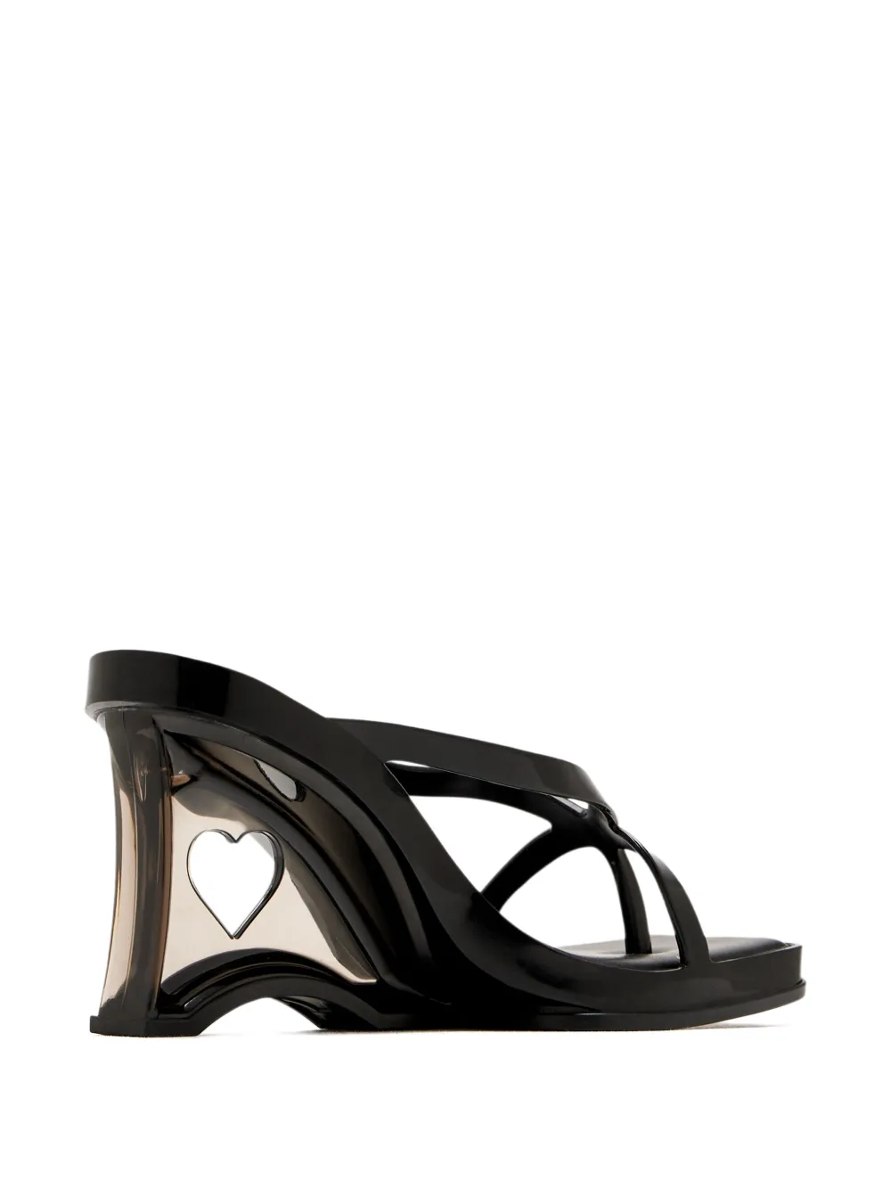 Melissa 90mm Glass Heel Heart-detail Sandals In Black