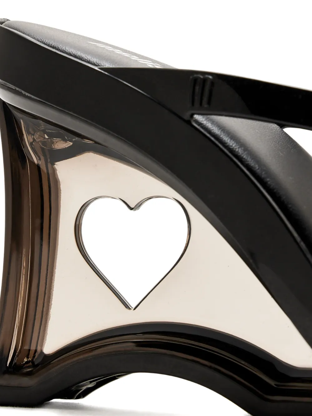 Melissa 90mm Glass Heel Heart-detail Sandals In Black