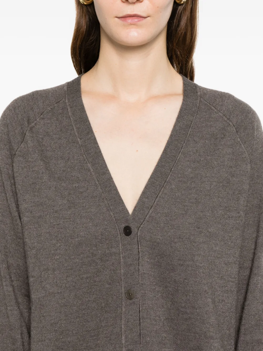 The Row Buttoned Cardigan In Brown