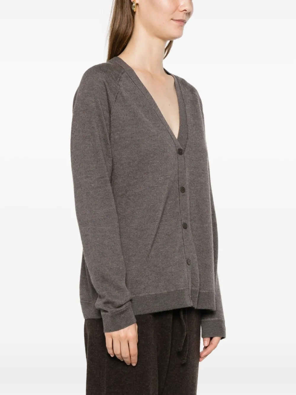 The Row Buttoned Cardigan In Brown