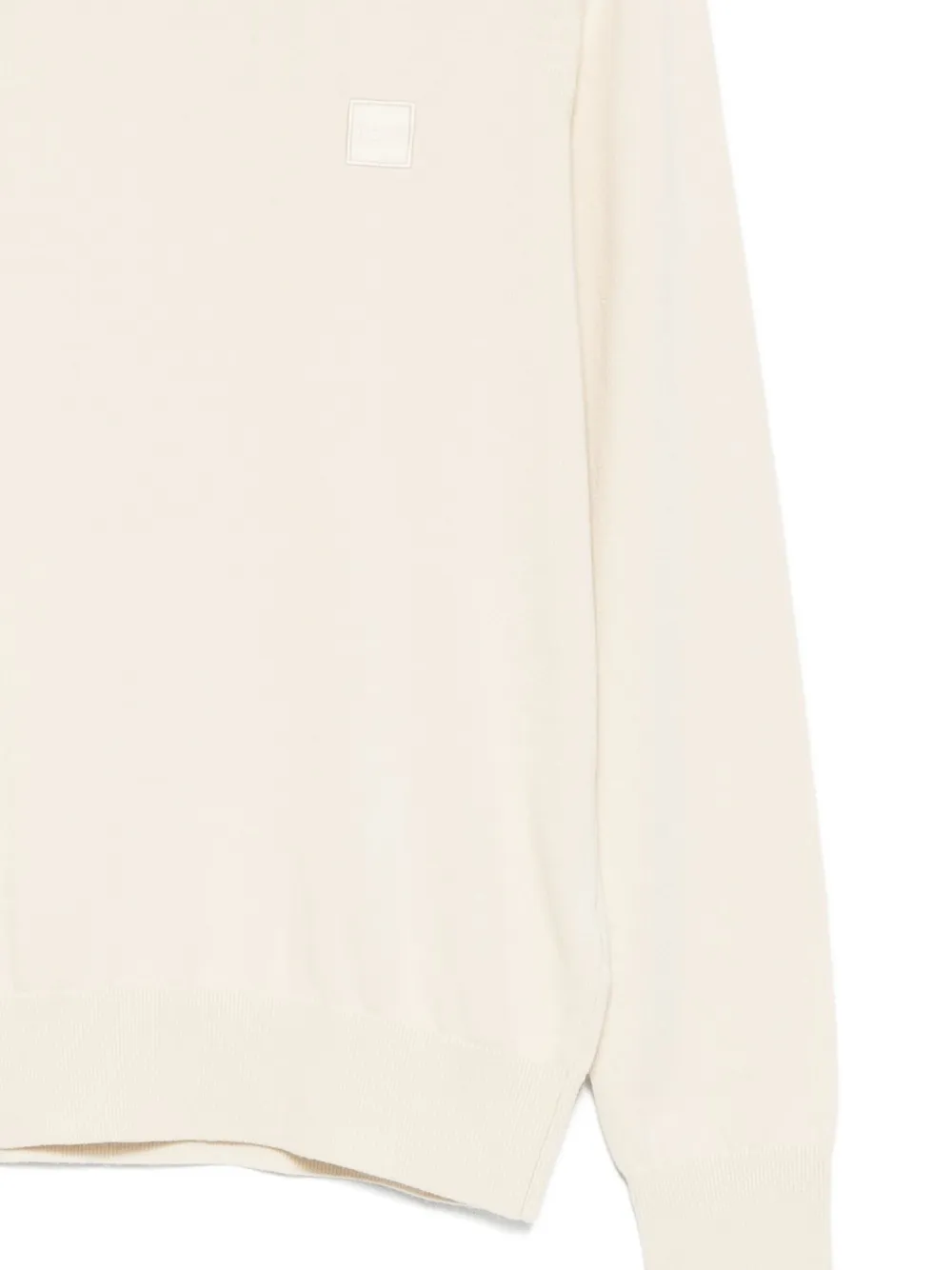 Hugo Boss Logo-patch Sweater In Neutral