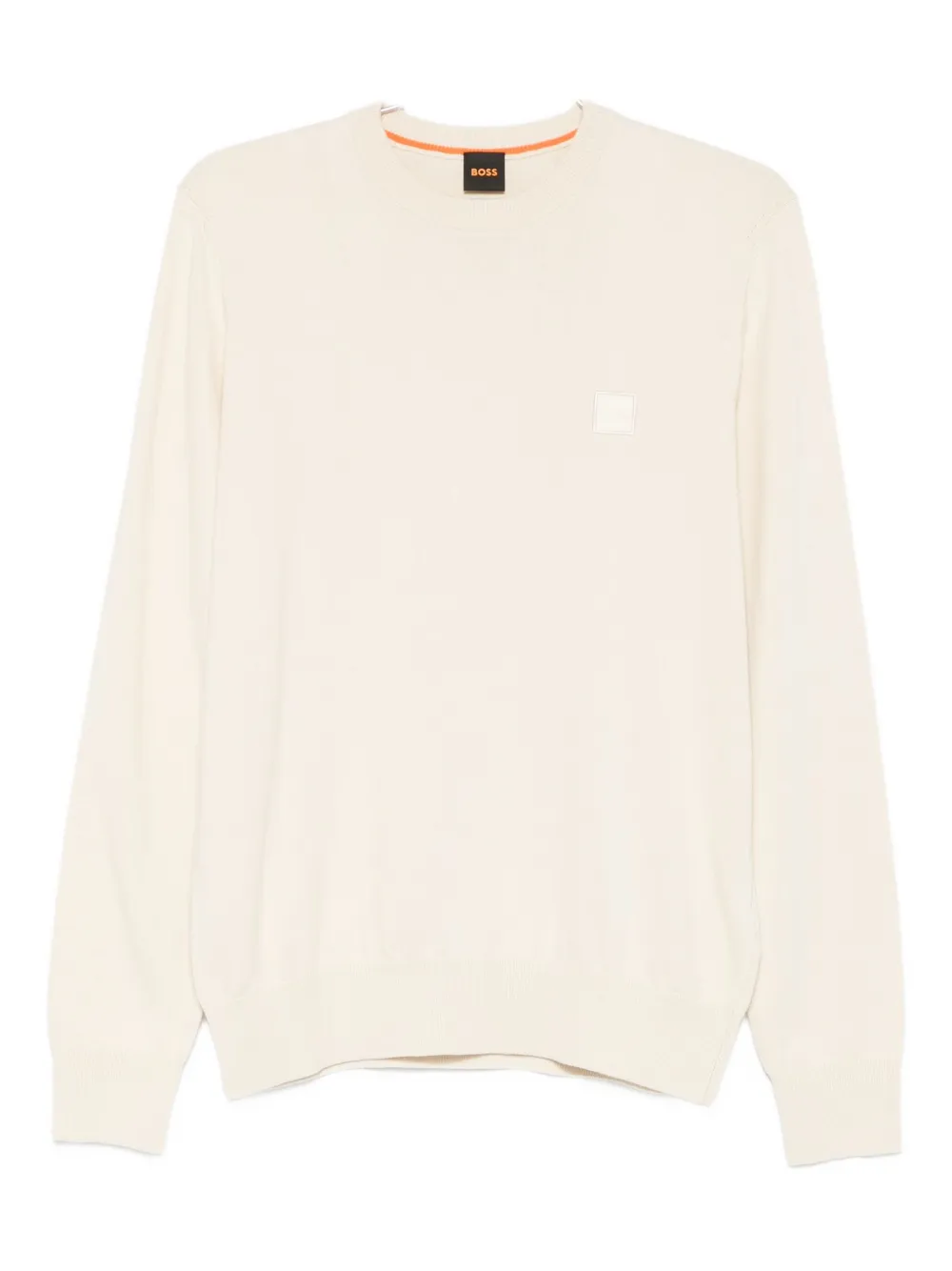 Hugo Boss Logo-patch Sweater In Neutral