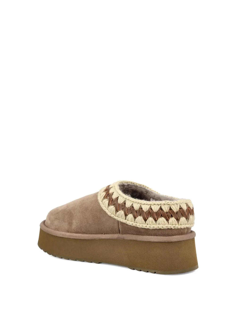 Mou Leather Platform Slippers In Animal Print