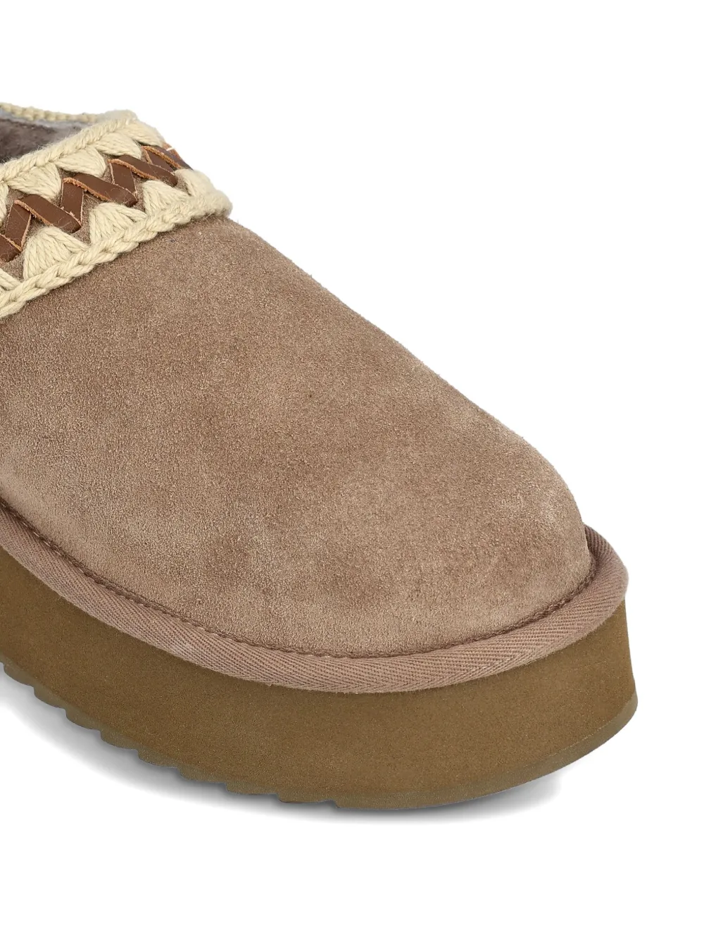 Mou Leather Platform Slippers In Animal Print