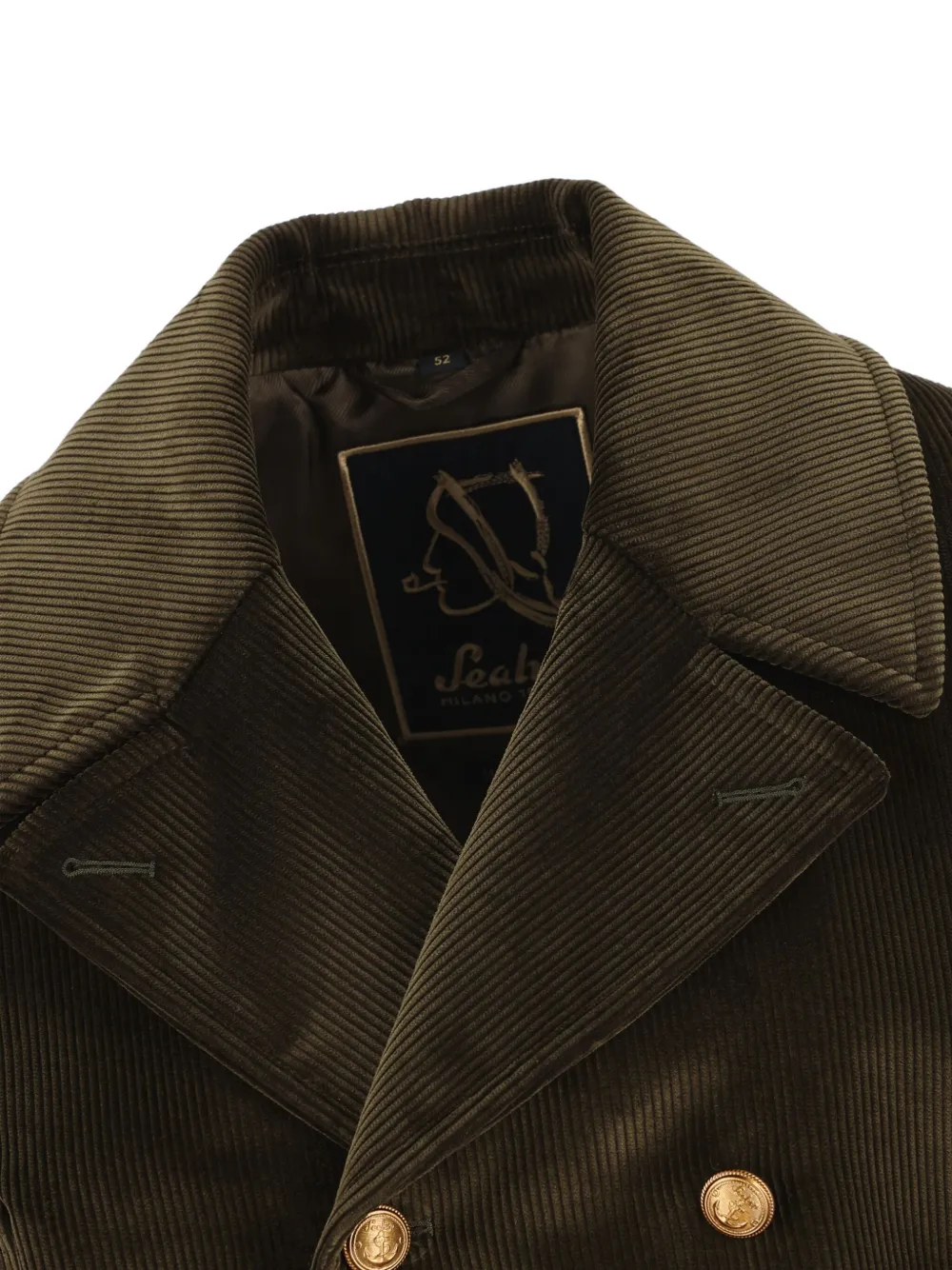Sealup Amalfi Double-breasted Peacoat In Brown