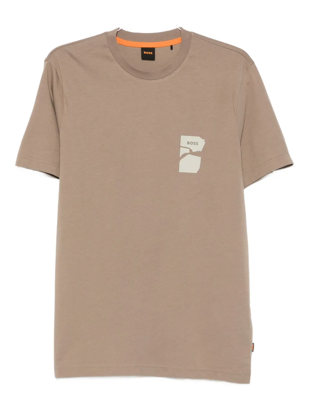 BOSS playera de algodón con logo estampado | marrón | Image 1