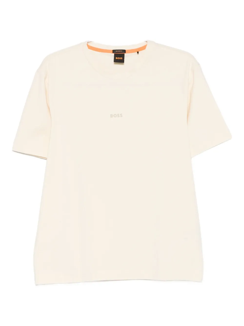 Hugo Boss Logo-print Cotton T-shirt In Neutral