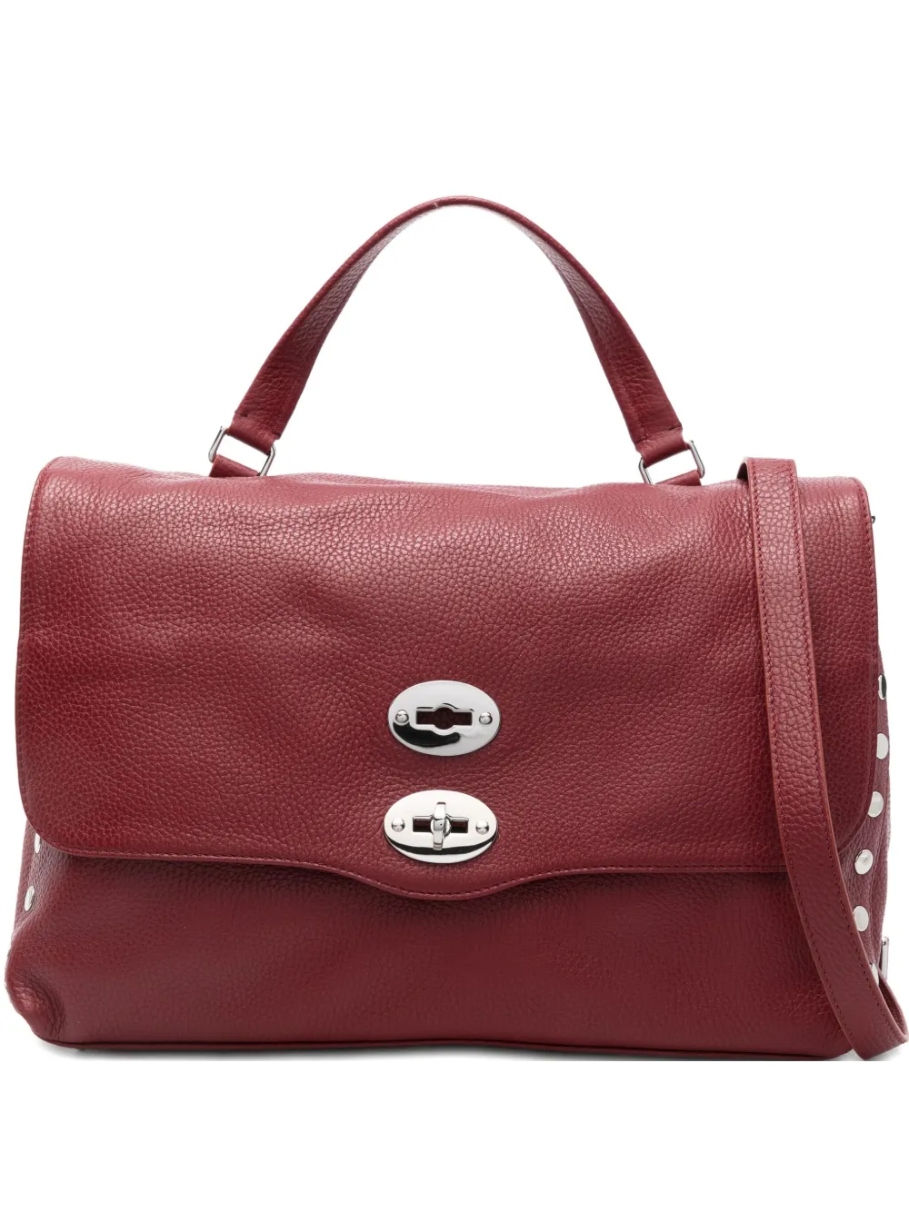 Zanellato Medium Postina Stud-embellished Tote Bag In Burgundy