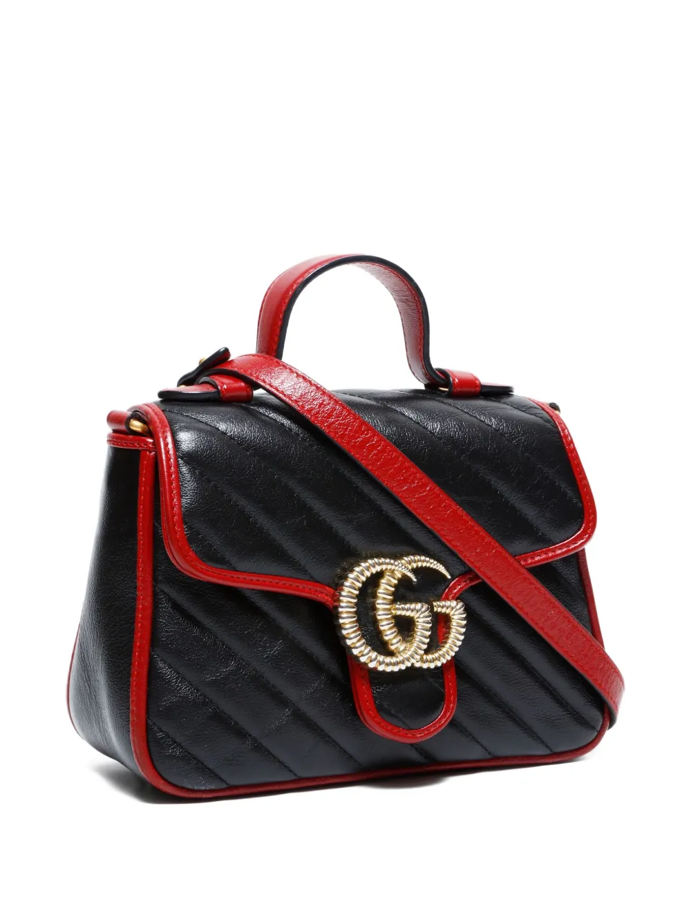 Pre-owned Gucci 2000-2020s Mini Gg Marmont Quilted Tote Bag In Black