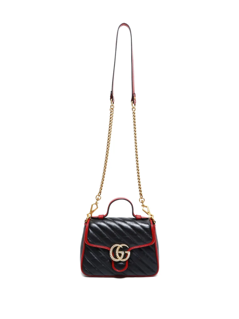 Pre-owned Gucci 2000-2020s Mini Gg Marmont Quilted Tote Bag In Black
