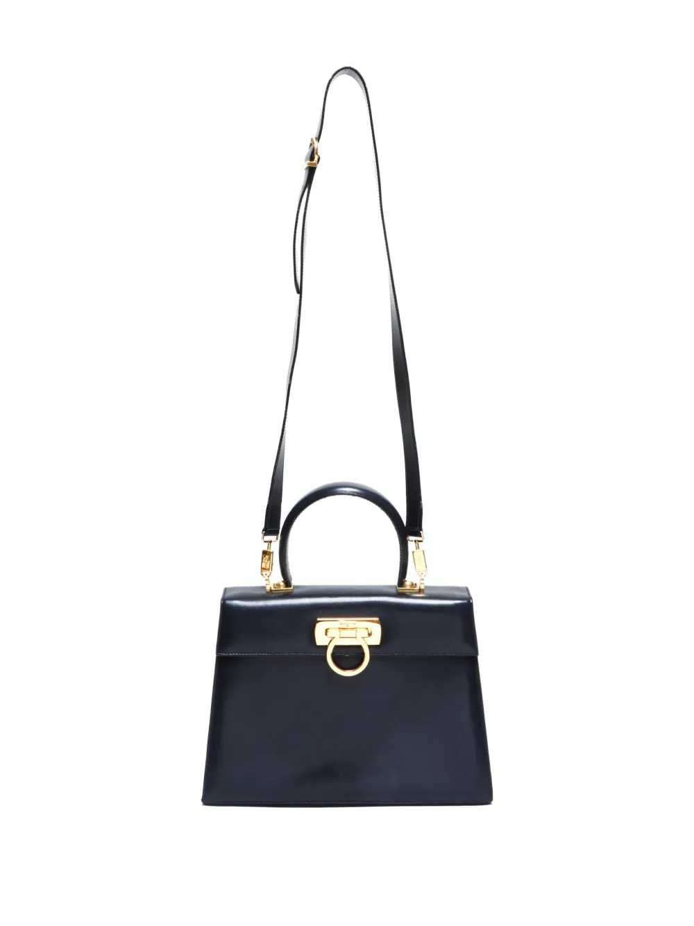 Pre-owned Ferragamo 1990-2000s Ganchini Top-handle Tote Bag In Black