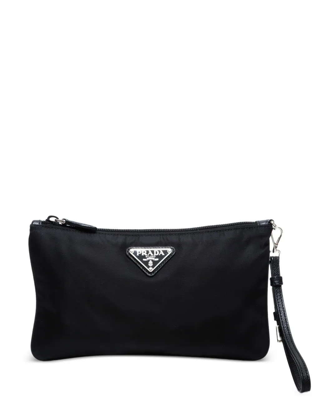 Prada Pre-Owned 2015-2025 logo-plaque pouch | Black | Image 1