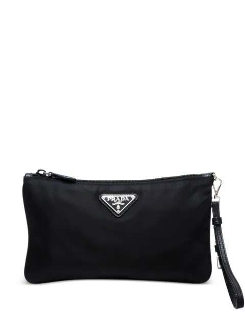 Prada Pre-Owned 2015-2025 logo-plaque pouch