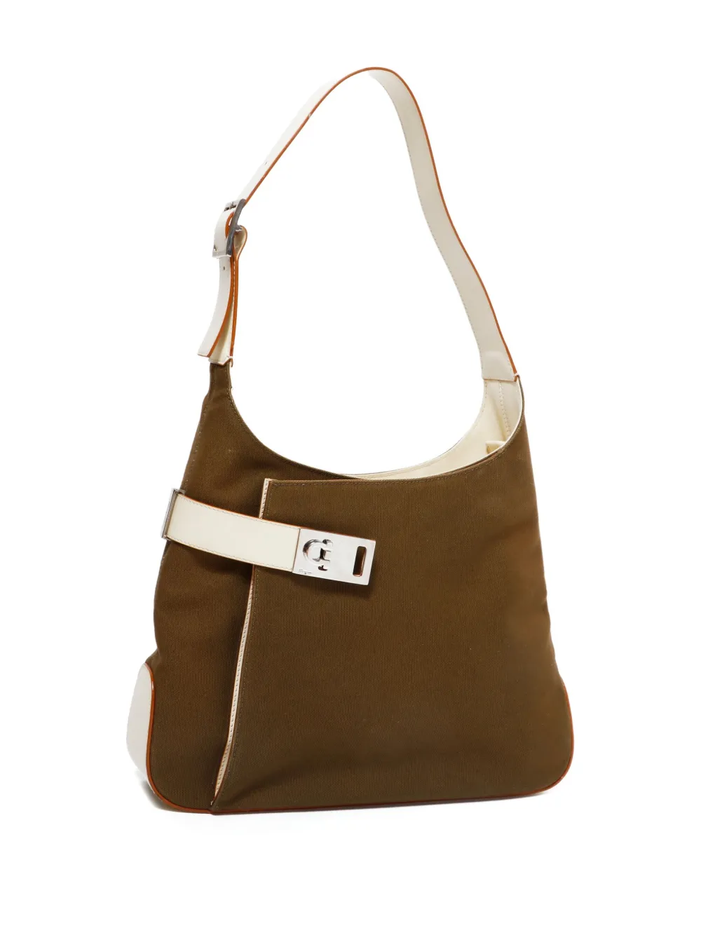 Pre-owned Ferragamo 2000-2015 Gancini Shoulder Bag In Brown