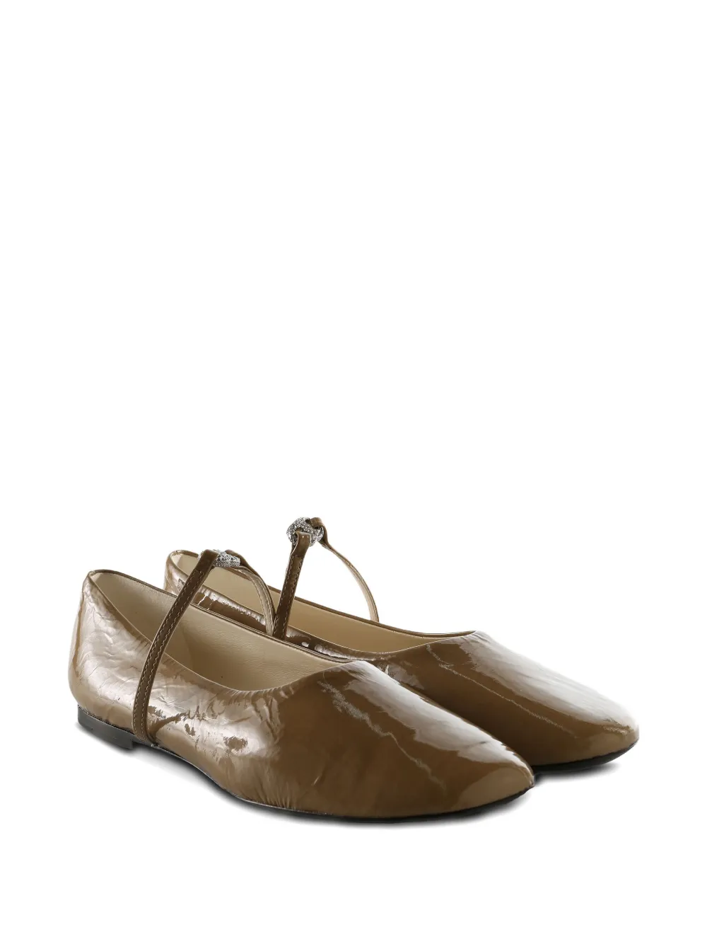 Tory Burch Leren ballerina's Beige