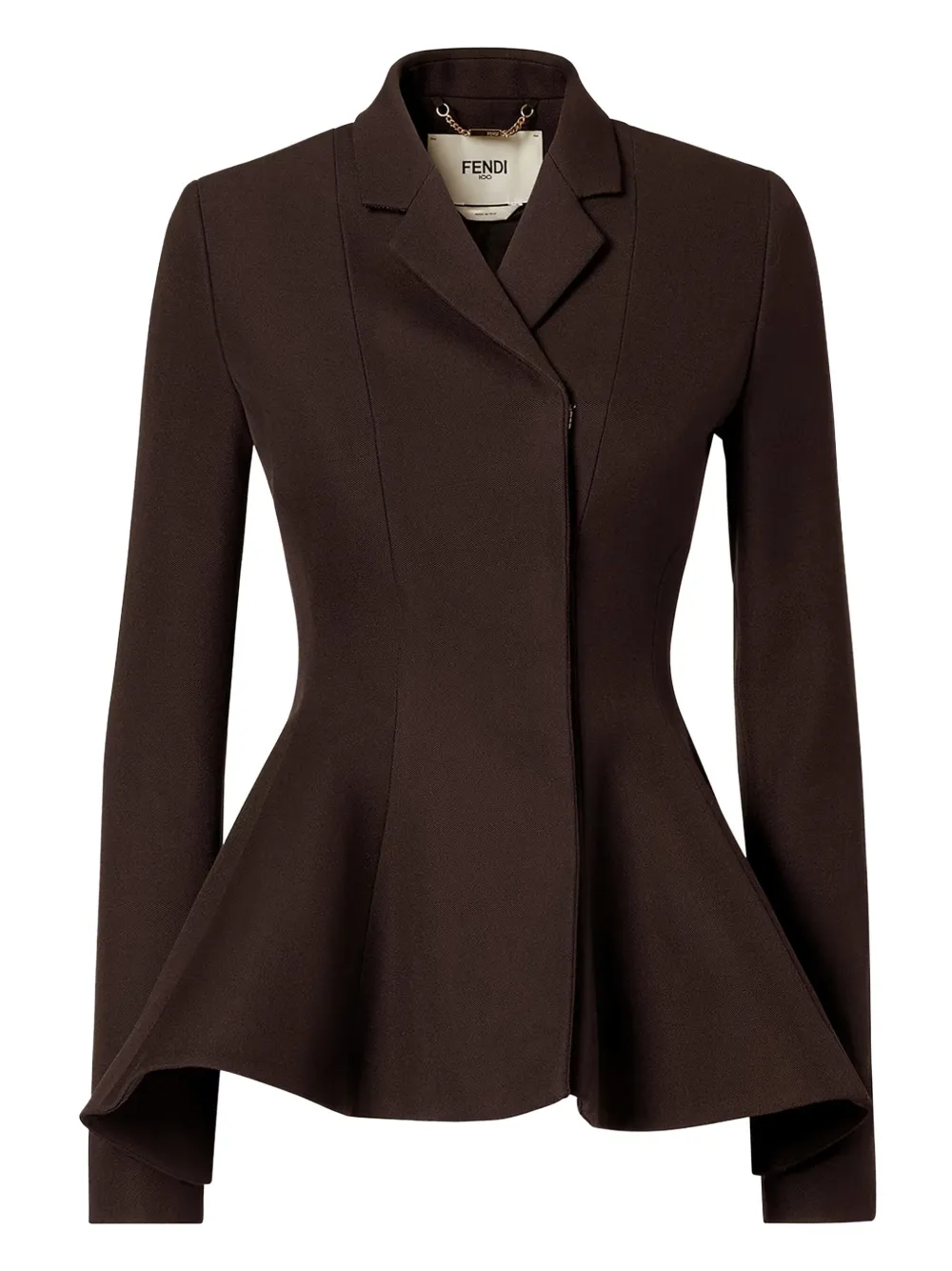 FENDI peplum-hem blazer | Brown | Image 1