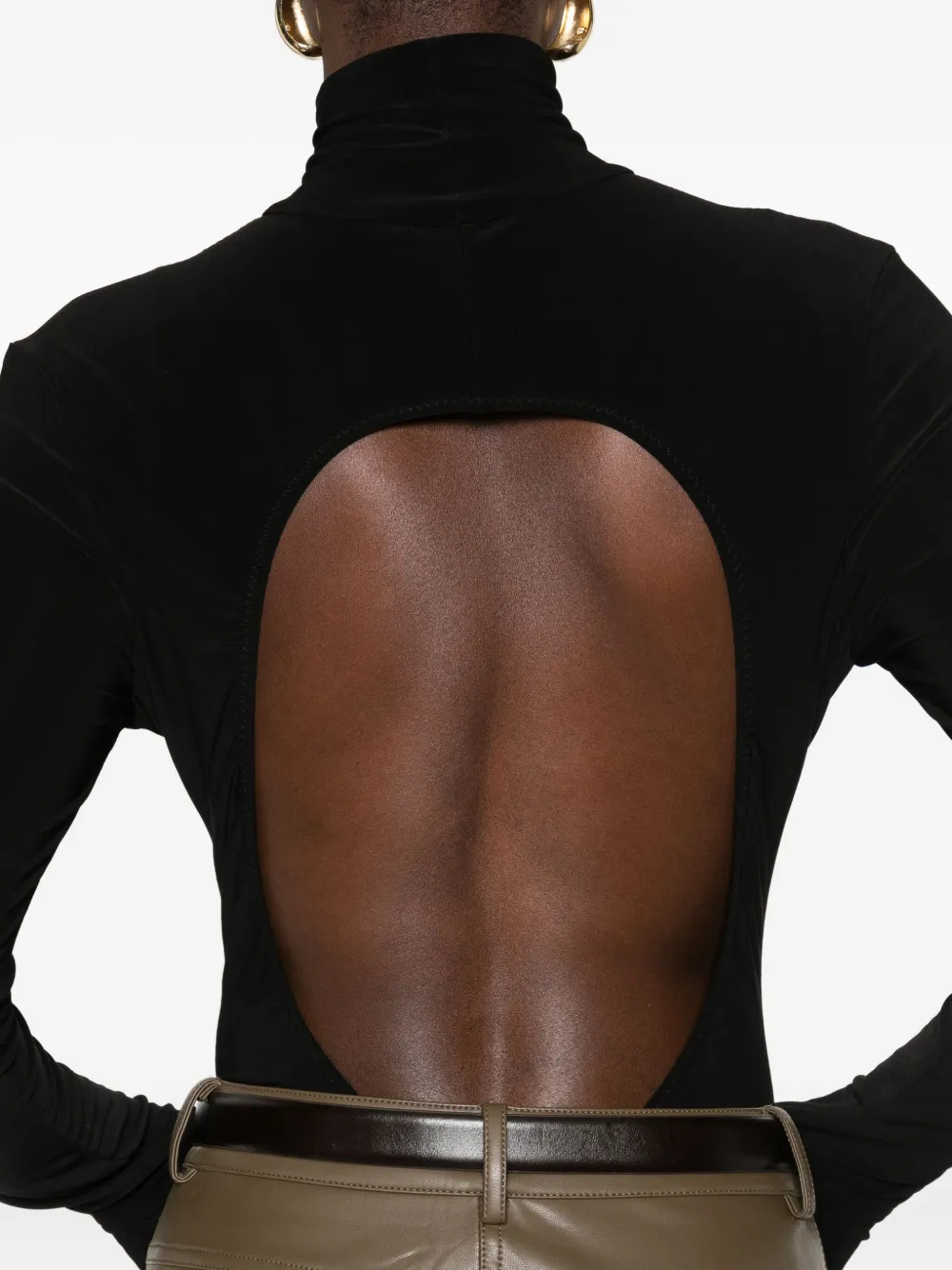 Norma Kamali Roll-neck Long-sleeve Bodysuit In Black