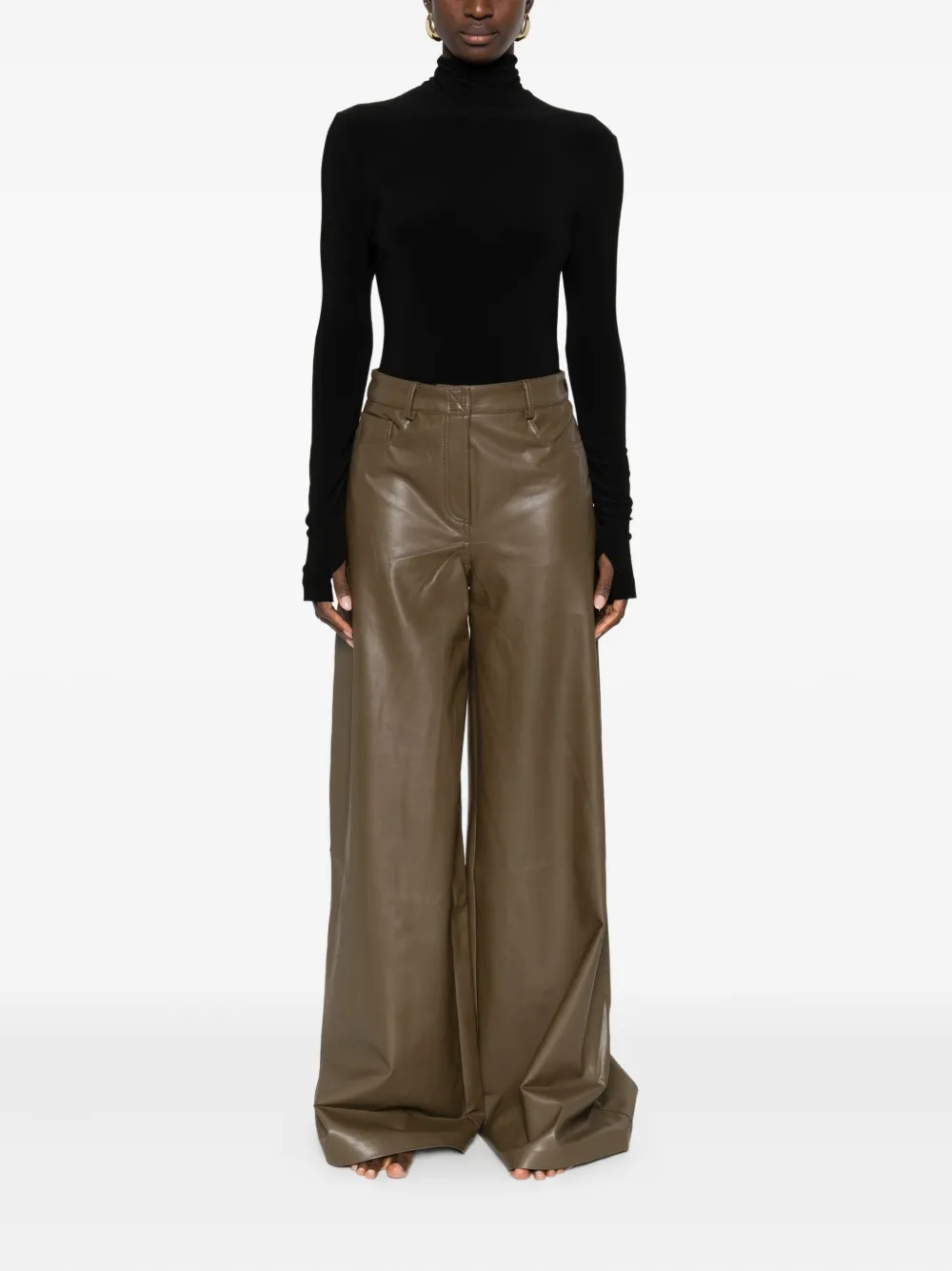 Norma Kamali Roll-neck Long-sleeve Bodysuit In Black
