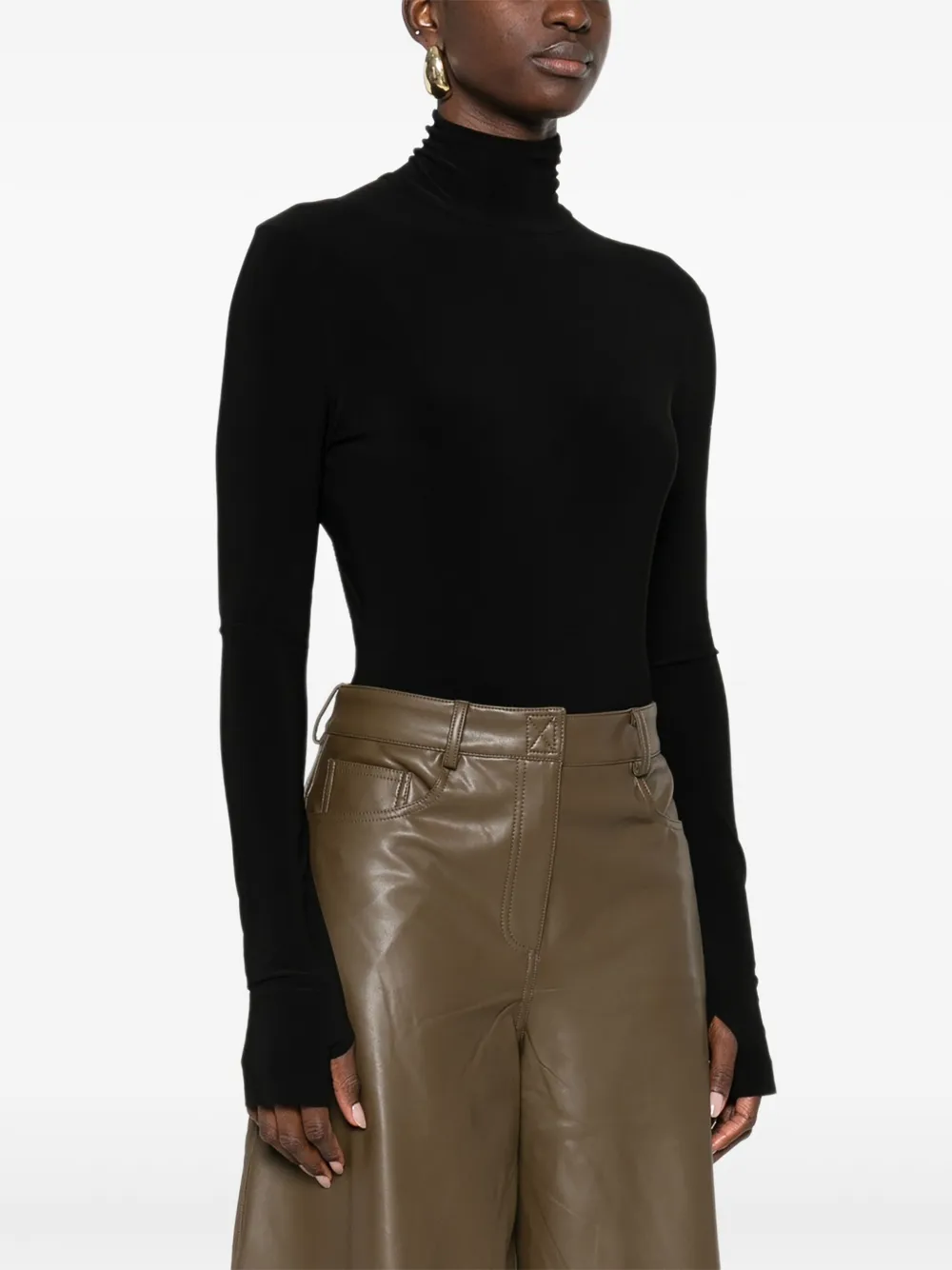 Roll-Neck Long-Sleeve Bodysuit