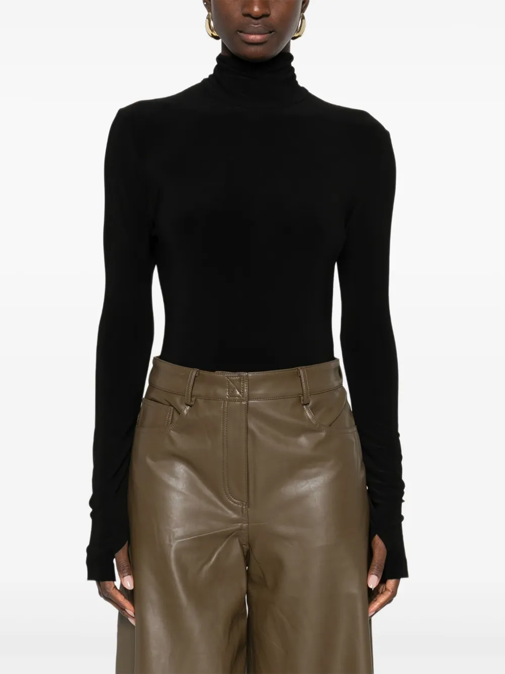 Norma Kamali Body met lange mouwen en col Zwart