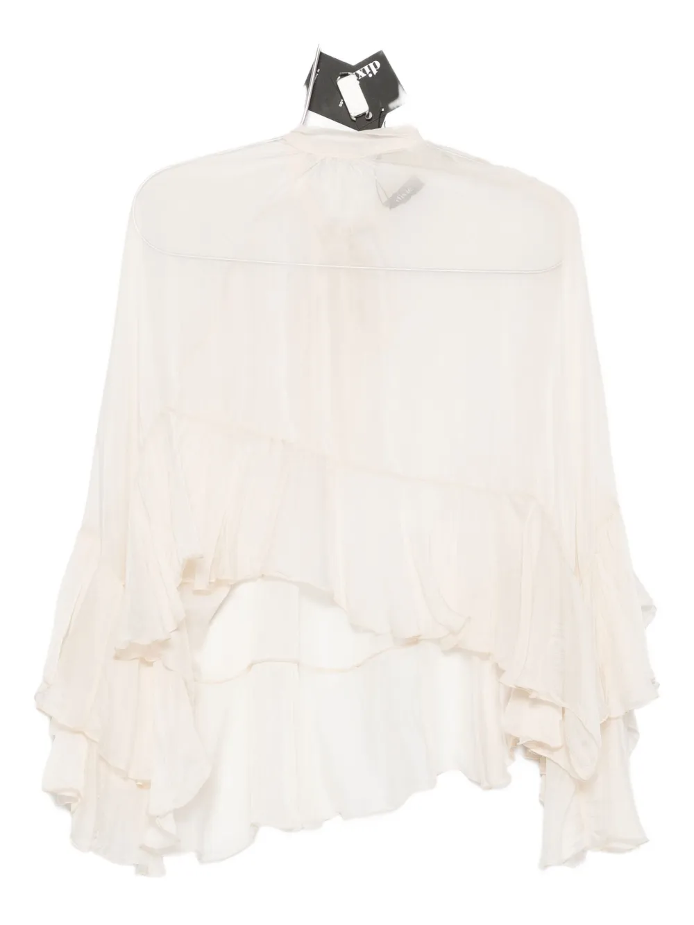 DIXIE ruffled neck-tie blouse | Neutrals | Image 1
