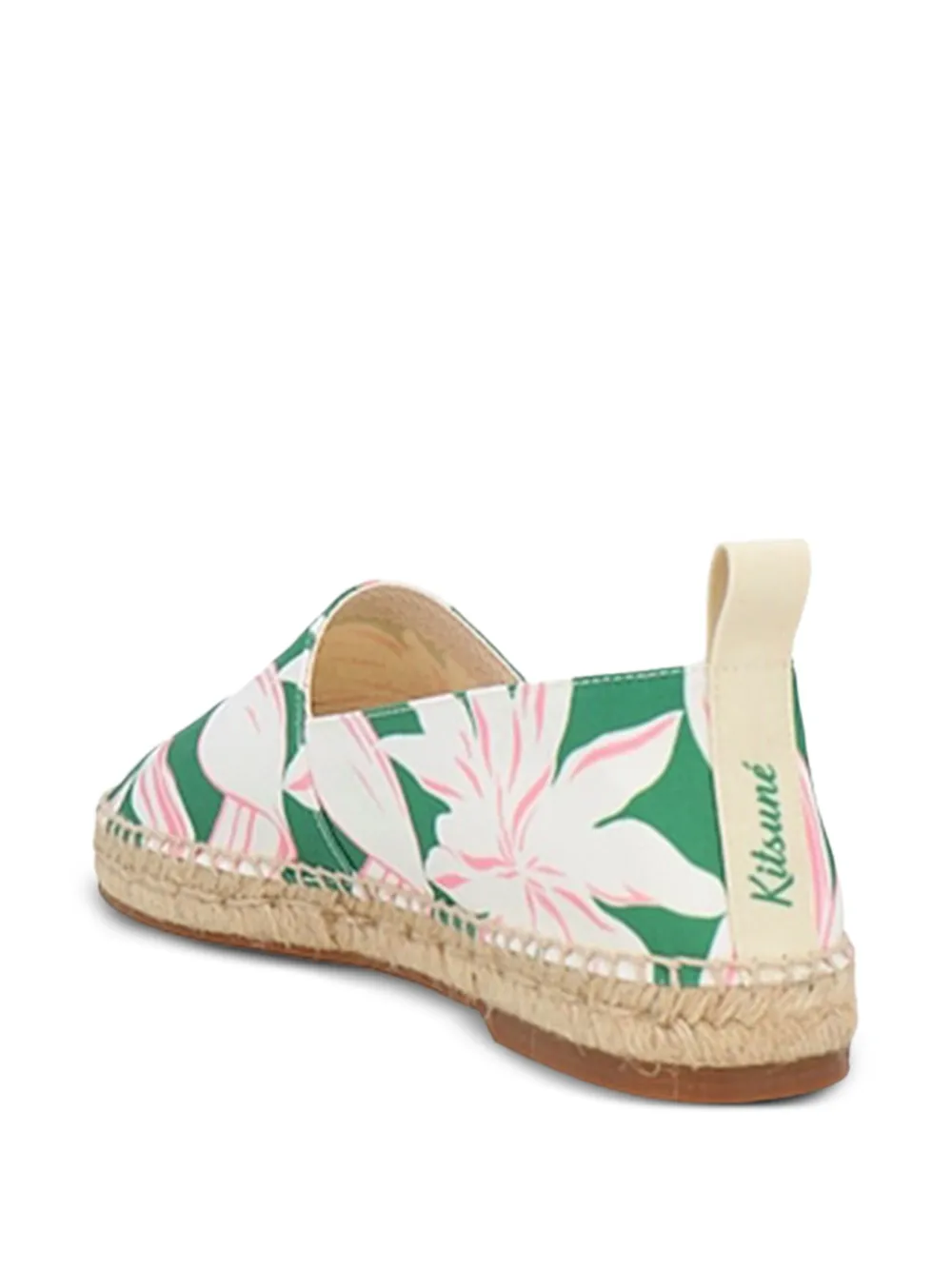 Maison Kitsuné Espadrilles met bloemenprint Groen