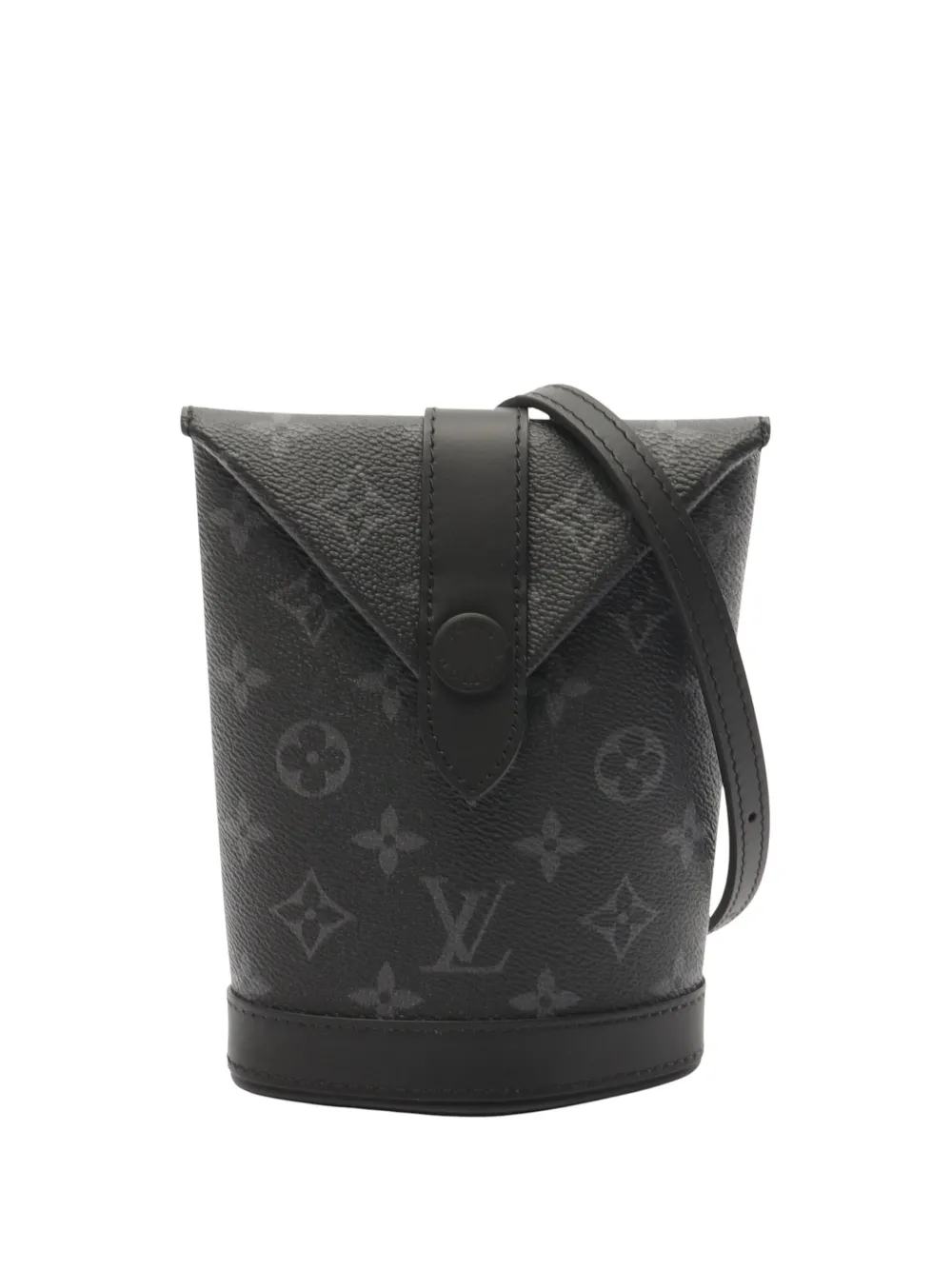 Pre-owned Louis Vuitton 2021-2025 Monogram Eclipse Envelope Pouch Crossbody Bag In Black