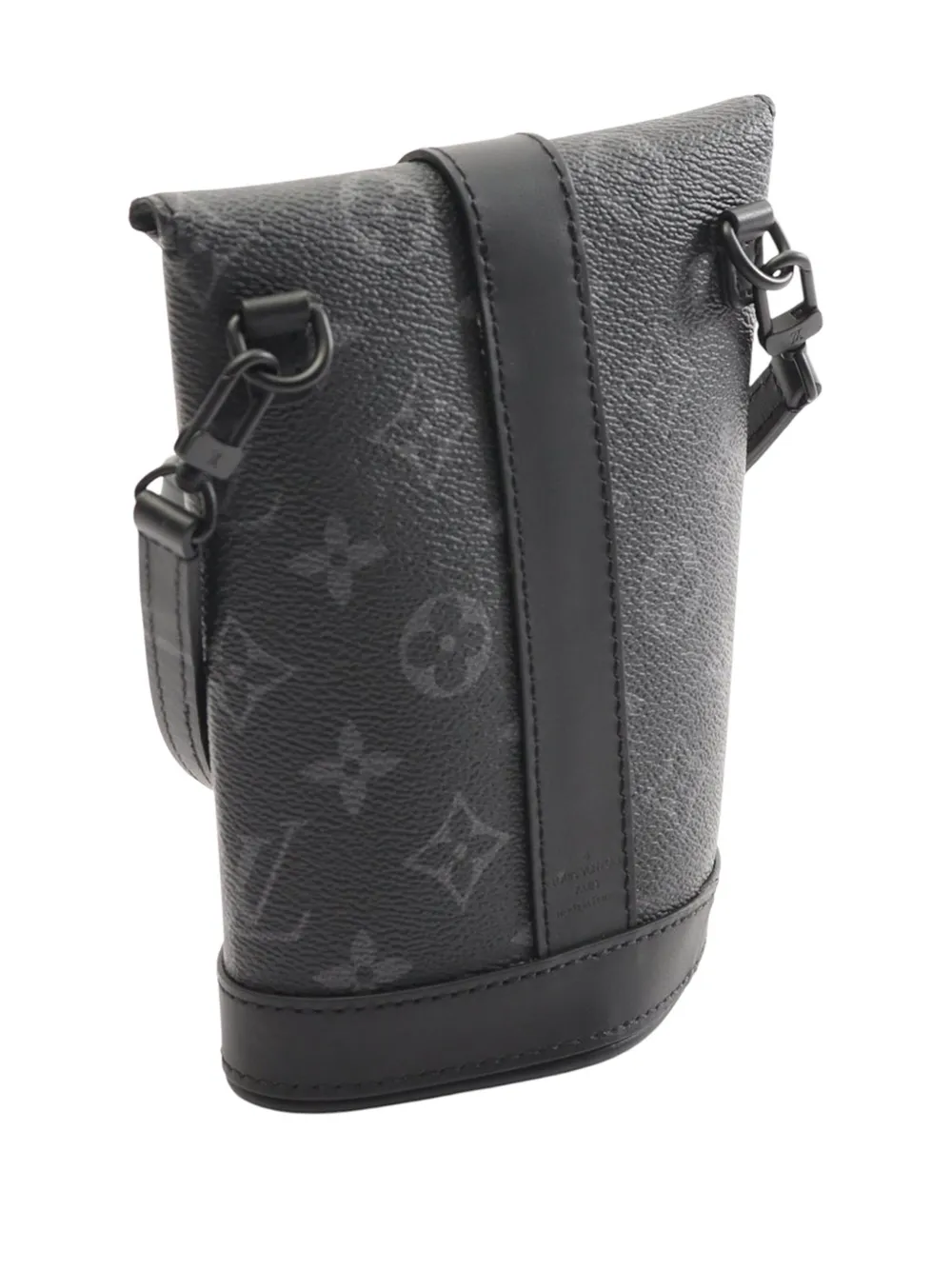 Pre-owned Louis Vuitton 2021-2025 Monogram Eclipse Envelope Pouch Crossbody Bag In Black
