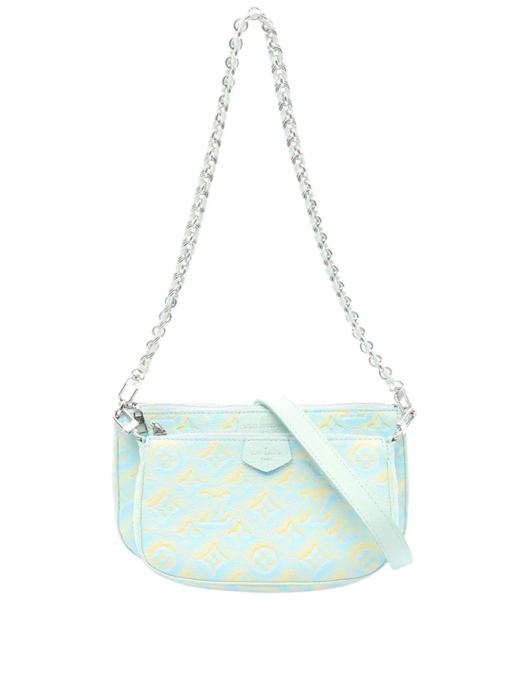 Pre-owned Louis Vuitton 2021-2025 Monogram Empreinte Summer Stardust Multi Pochette Accessoires Satchel In Green