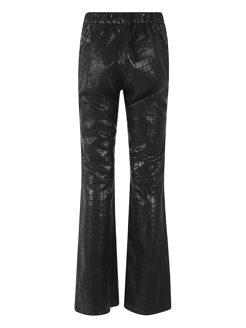 Enes Flared broek met krokodillen-reliëf - Zwart